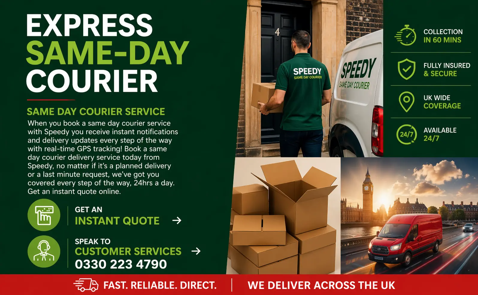 Speedy Same Day Courier fleet — vehicle size guide