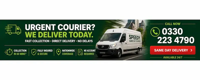 Speedy same day courier van - urgent same day delivery, collection within 60 minutes, call 0330 223 4790