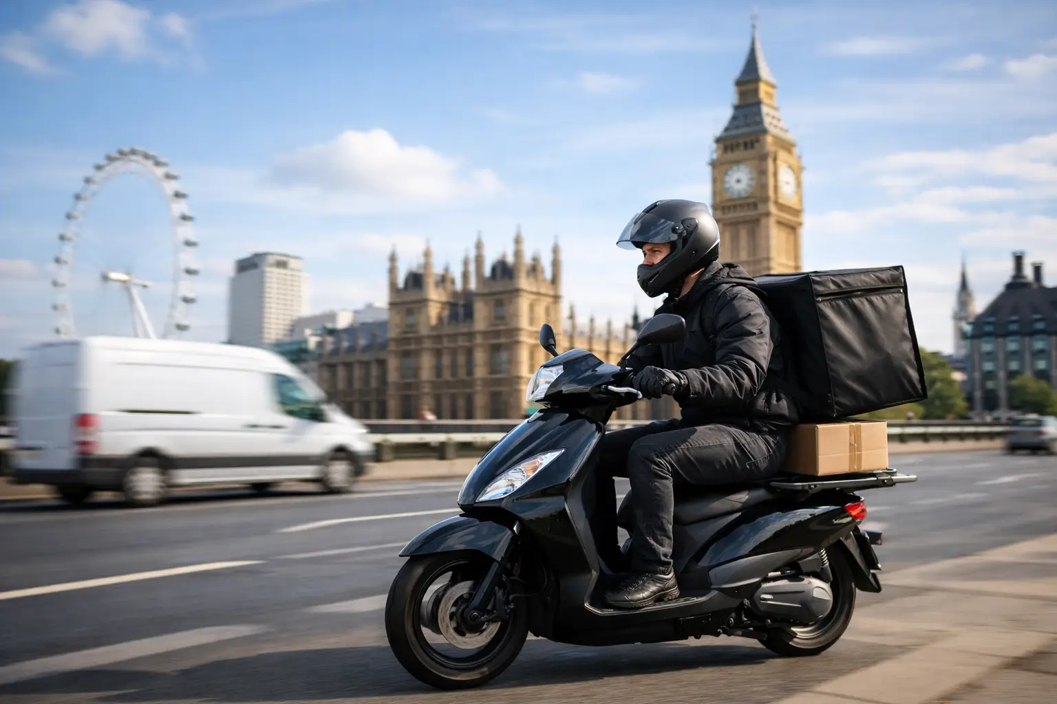 Couriers in London EC1 — dedicated motorbike, bike and express van rapid pickup in Clerkenwell